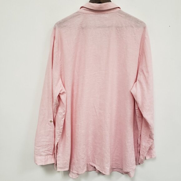 Susan Graver Womens Linen Coastal Button Top Size 2X Preppy Beach Mature Travel - Picture 2 of 9